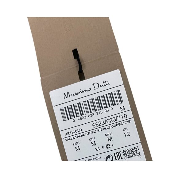 Massimo Dutti Womens Maxi Dress M Medium Beige Loose Cut Pleated 6623/623 NWT - Picture 5 of 11